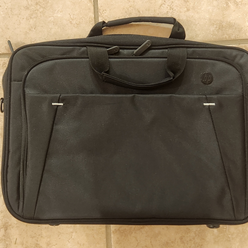 HP Laptop Bag Black Padded Briefcase Computer Case w/ Shoulder Strap